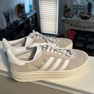 Adidas Gazelle Bold White and Gray Sneakers